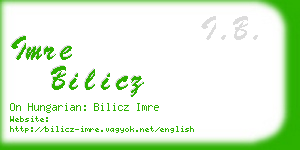 imre bilicz business card